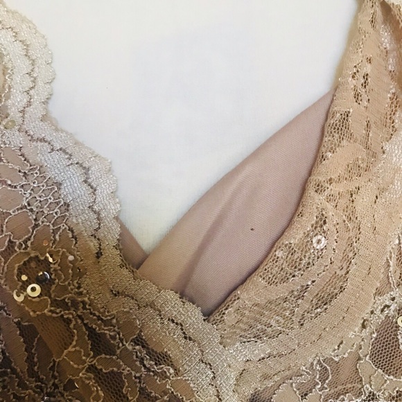 New Formal Taupe Sequins Dress by Marina - Picture 6 of 7